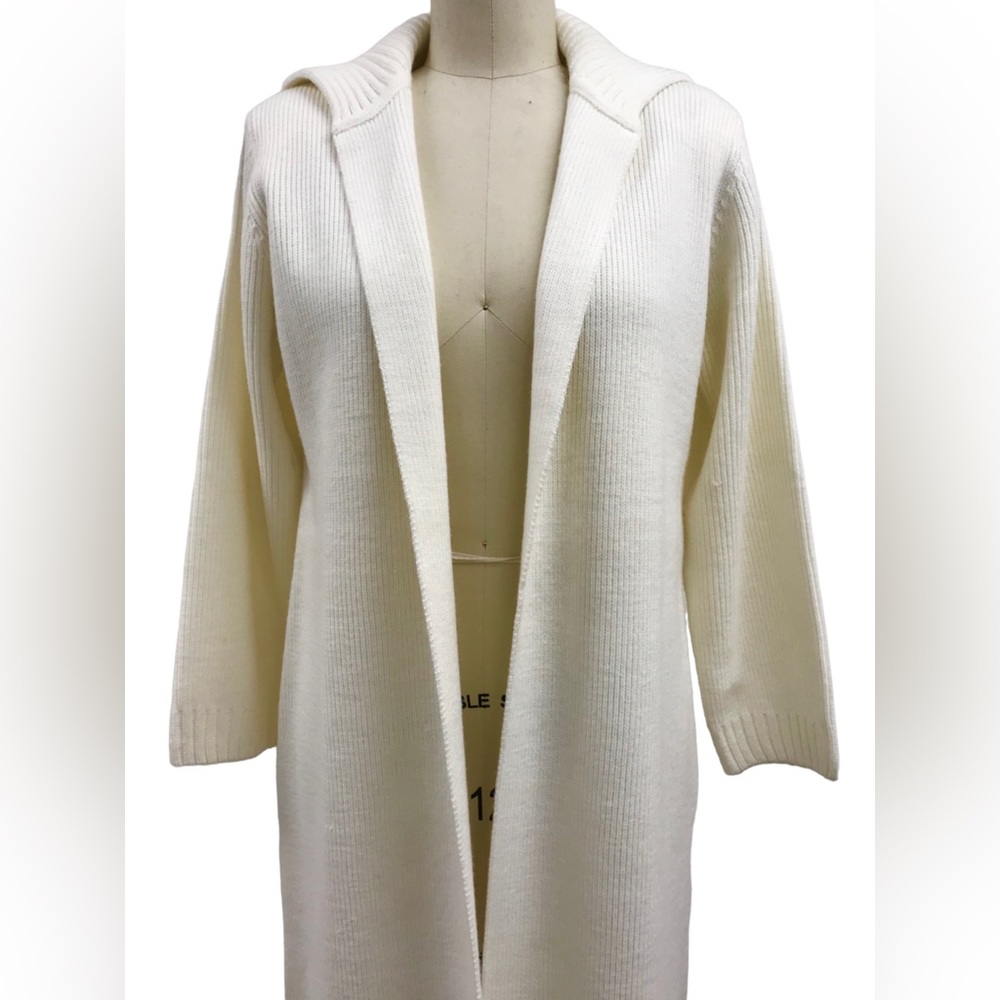 VINTAGE CREAM TEXTURED OPEN CARDIGAN
